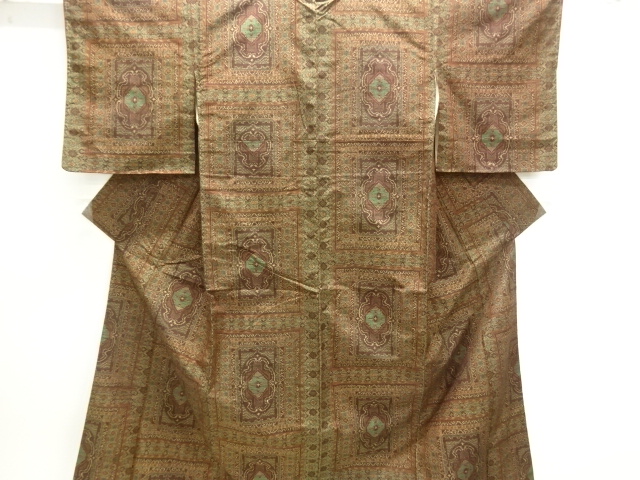 JAPANESE KIMONO / TOKAMACHI TSUMUGI / WOVEN FLOWER CREST